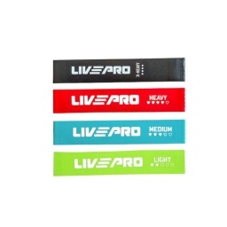 Set 4 Mini Bandas Loop Bands Gym Entrenamiento LIVEPRO