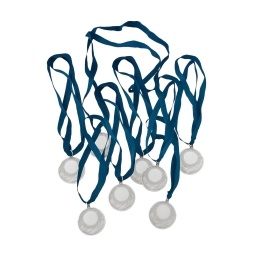 Pack x 100 Medallas Premio Imitaci�n Plata 5cm F�tbol Basketball Hockey