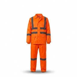 Traje Impermeable Oxford/PVC Alta Visibilidad - Naranja Fl�or con Bandas Reflectivas - Uso Industrial, Vial, Delivery