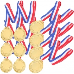 pack x 10 Medallas Premio Imitación Oro 6.5cm Fútbol Basketball Hockey
