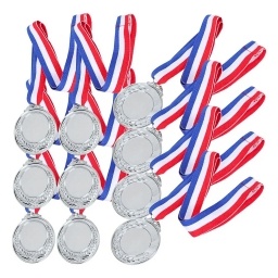 Pack x 10 Medallas Premio Imitaci�n Plata 6.5cm F�tbol Basketball Hockey