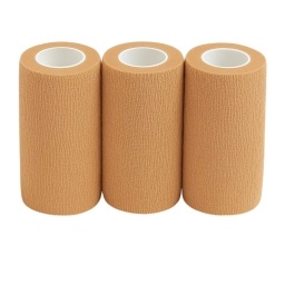 Kit x3 Vendas Cohesivas Tipo Coban 10 cm x 4,5 m Beige Autoadhesivas